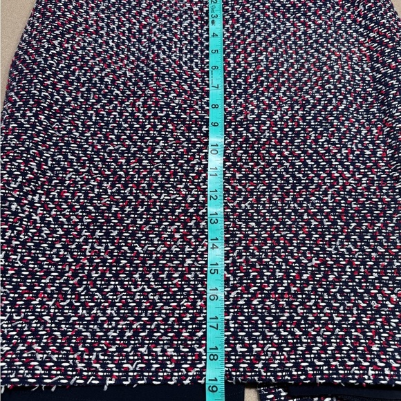Talbots Asymmetrical Blue and Red Mini Pencil Skirt - Picture 6 of 8